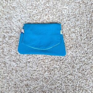 Handmade Pocket Wallet Credit Card Holder Mini Wallet Turquoise/Dove Fabric‎